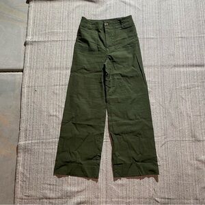 MAEVE Women's The Colette Crop Wide-Leg Pants Size 28T In Green